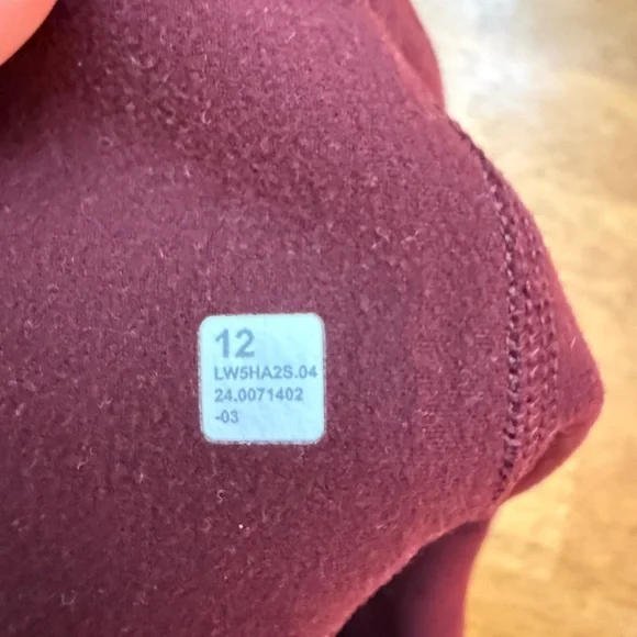 lululemon athletica Fleece High Rise Running Tight Garnet 12 - Picture 3 of 4